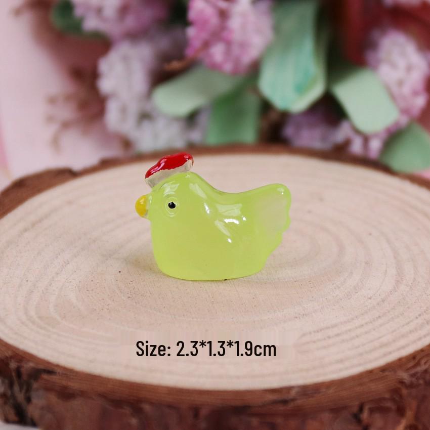 DIY 3D Luminous Chick Resin Ornaments: Micro Landscape and Photography Props with Small Animal Designs 2.3*1.3*1.9cm (2.4g)