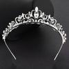 Princess Crown Crown Bridal Tiara Hair Accessories Main Wedding Dress White Gauze with Forehead Ornaments Wedding Accessories Sweet and Shiny