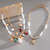 Sea Series Conch Bohemian Shell Necklace Zinc Zinc Alloy Pearl Starfish Beach Pendant Girls Couple Gift