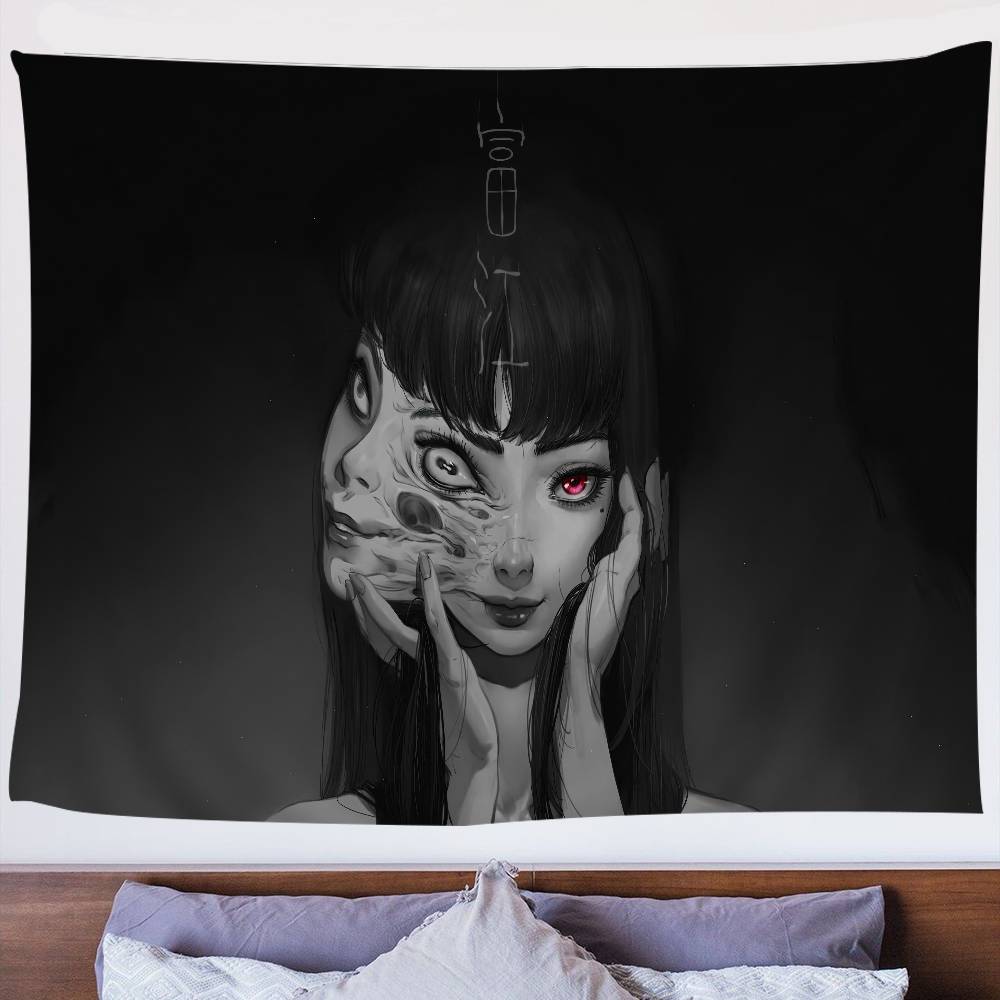 Anime Junji ItoI TomieT Horror Comics Colorful Tapestry Wall Hanging Bohemian Wall Tapestries Mandala Wall Hanging Sheets