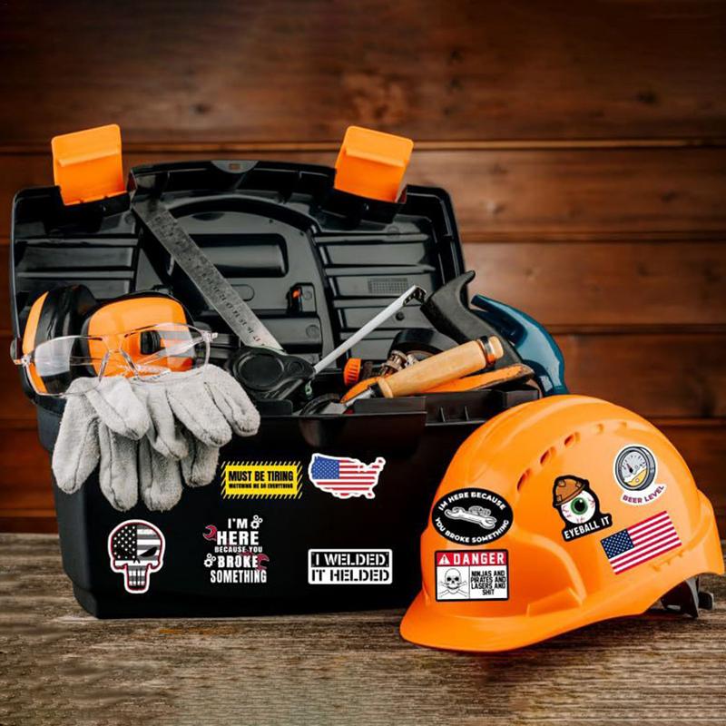 150 Piezas Divertido Casco de Obra Señal de Marca Pegatinas Geniales Casco de Trabajadores de la Construcción Motocicleta Coche Herramientas Portátil Bicicleta Pegatinas de Regalo