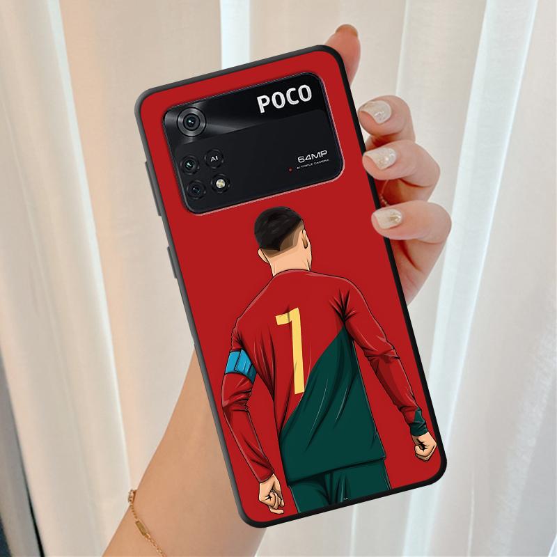 Phone Case for Poco X7 C71 X4 Pro M5s M7 M3 M4 Pro C40 C50 X3 NFC F3 F7 C75 X5 C51 C61 Soft Cover Football Star Numbers