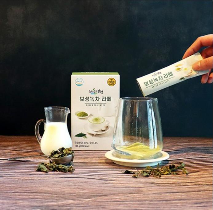 Nokcha Sudo Boseong Grönt te Latte Pulver 12 Stickor