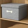 Cotton Linen Fabric Storage Box Drawer-type Covered Organization Box  Sundries Storage