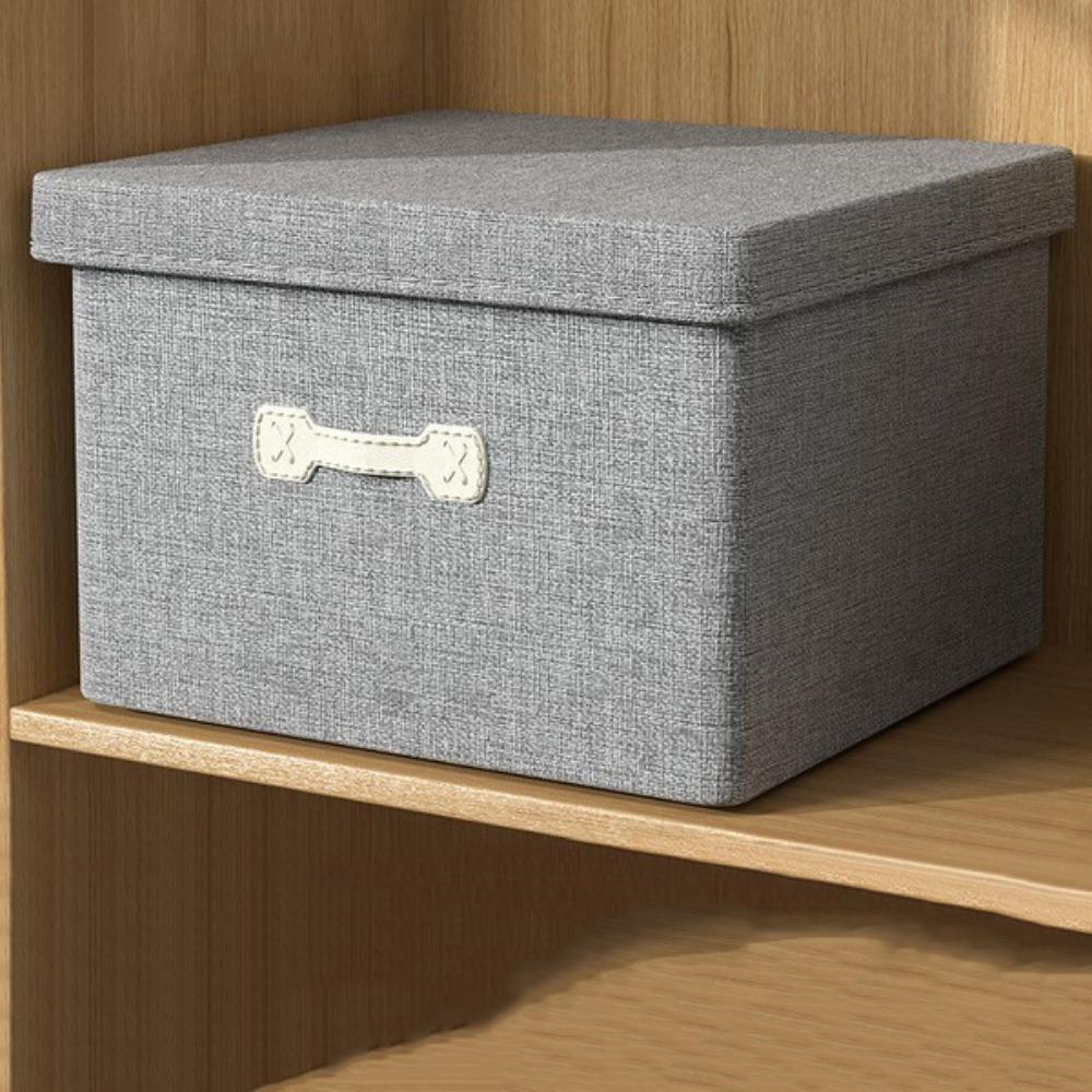 Cotton Linen Fabric Storage Box Drawer-type Covered Organization Box  Sundries Storage