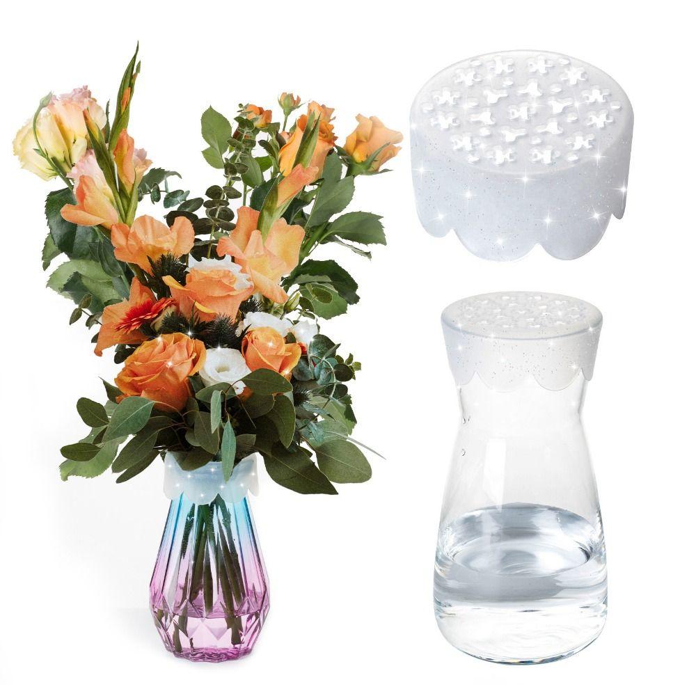2Pcs Flexible Silicone Blossom Grid Reusable Flexible Floral Stem Holder DIY Arrangements