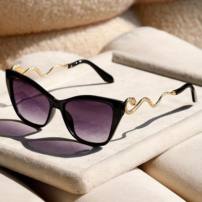 Women'S Fashionable Cat Eye Glasses with Metal Snake Frame - Light Luxury, Anti-Fog, Decorative Eyewear for Daily Use
