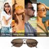[uxcell] Square Polarized Sunglasses - Retro and Trendy Sunglasses - Unisex - CoffeePink (Brown Lenses)