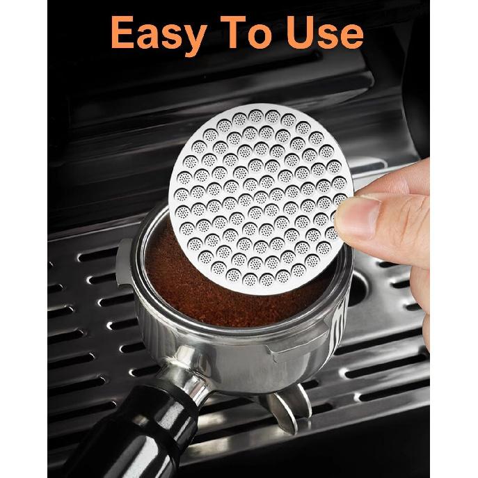 54mm Espresso Puck Screen, 0.8mm Thickness Stainless Steel Reble Coffee Filter, Designed for Bottomless Portafilter Baskets, Enhances Espresso