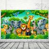 2D flaches Waldtier Partybanner Polyester Hintergrund Outdoor Festival Familie Garten Hof Dekoration
