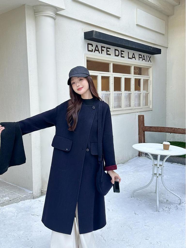 2025 Luxe Double-Sided Cashmere Wool Coat for Autumn/Winter