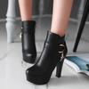 Elegant Short Boots Women Shoes Autumn Winter Women'S Ankle Boot Platform Sweet Black White Pink Heeled Party Shoes Ladies