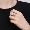 New Live Ring Imitation Mozzarella Diamond 1 Carat Men's Fashion Personality Boss Wedding Ring Jewelry