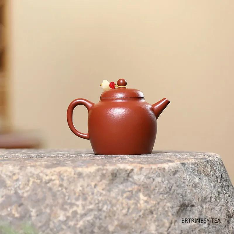 120ml Chinese Tradition Yixing Purple Clay Teapot Raw Ore Zhu Mud Tea Pot Handmade Household Beauty Kettle Zisha Tea Set Teaware