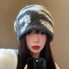 Autumn and Winter Hats Women's Knitted Wool Hats Plush Rabbit Fur Thermal Hats Big Head Circumference Ear Protectors