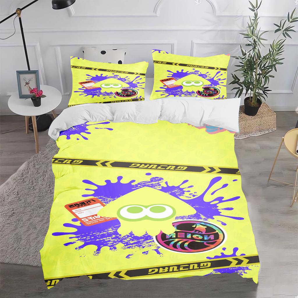 Game, Splatoon, Anime 100% Polyester Bedding Set Duvet Cover Set Printed Cartoon Home Decor