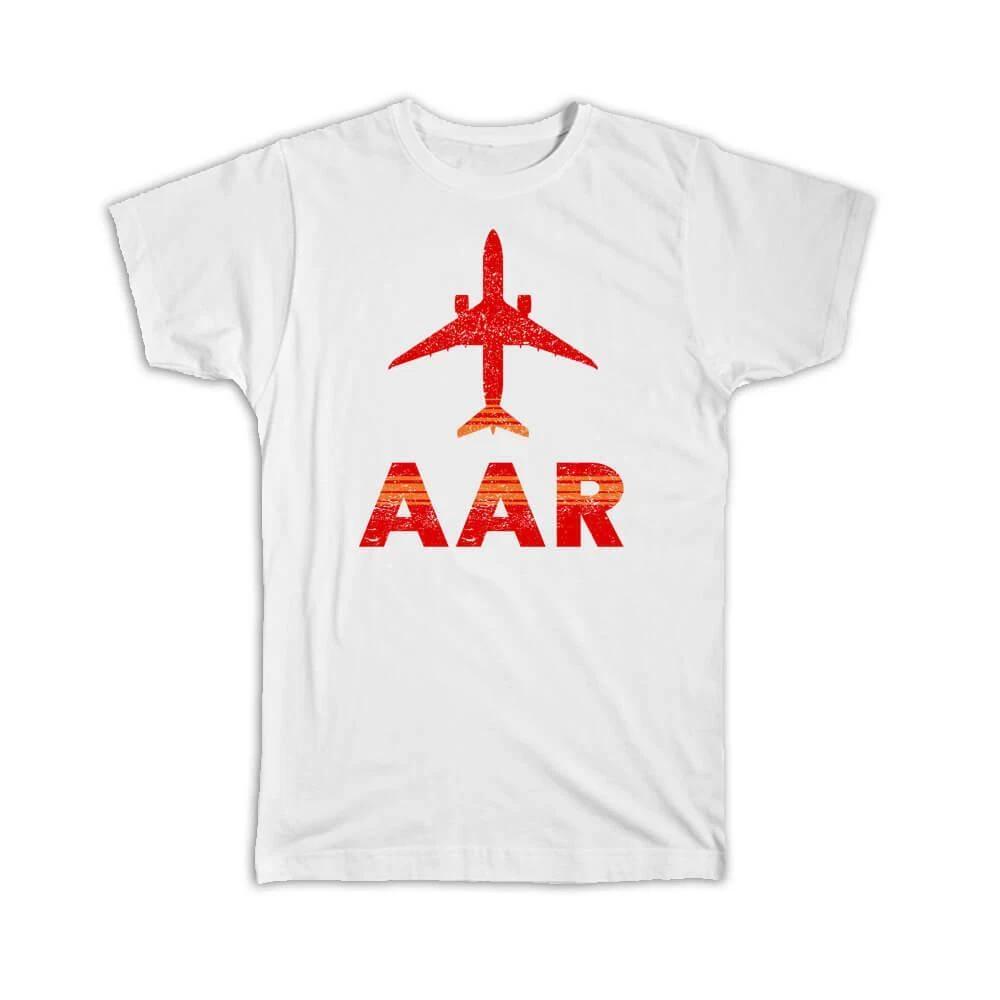 Gift T-Shirt : Denmark Aarhus Airport Tirstrup AAR Airline Travel Crew AIRPORT L