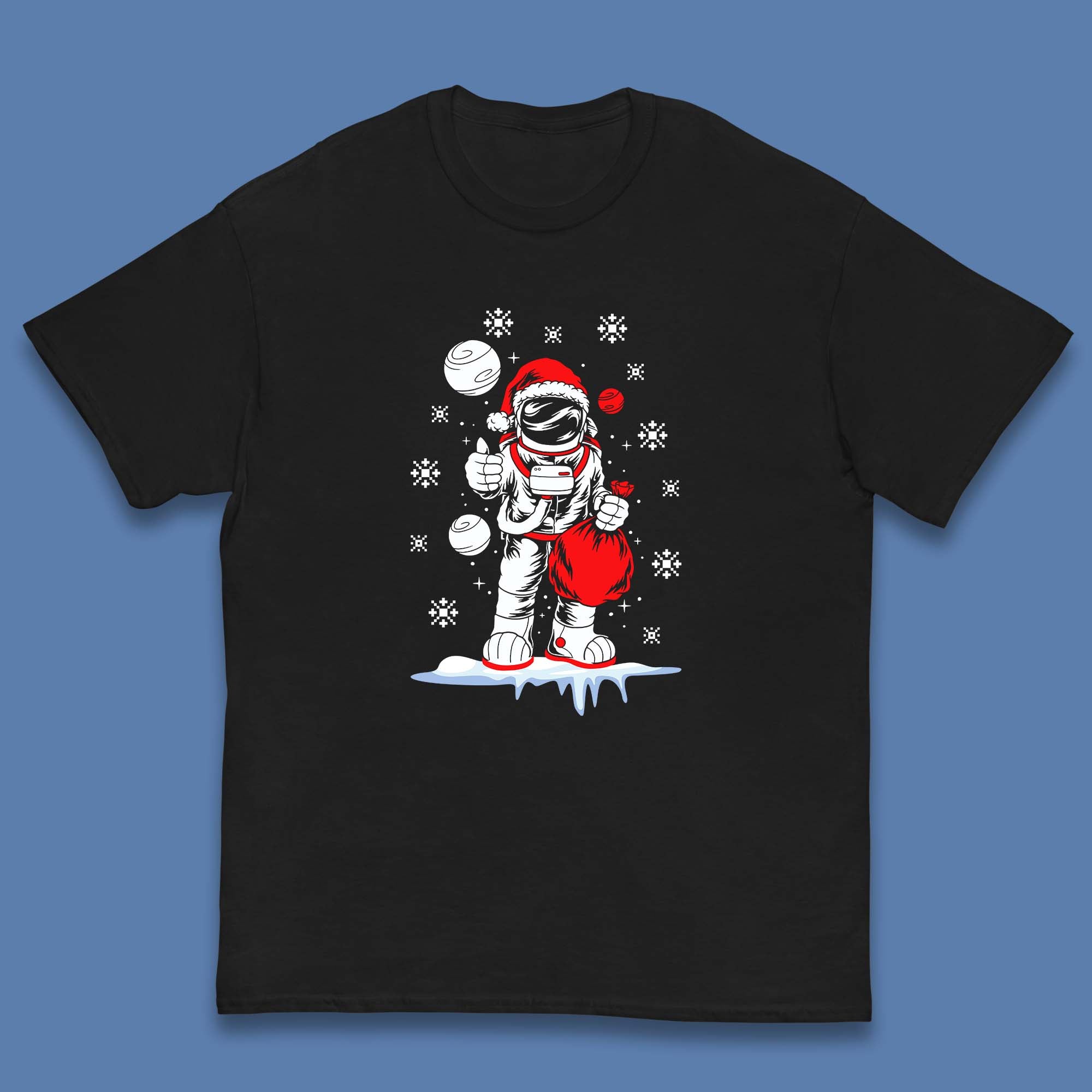 

Christmas Kids T Shirt, Astronaut Santa Top 140