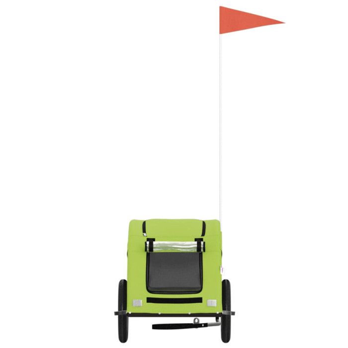 Remorque de vélo pour chien VIDAXL - Vert - Poids jusqu'à 30 kg - Tissu Oxford et fer