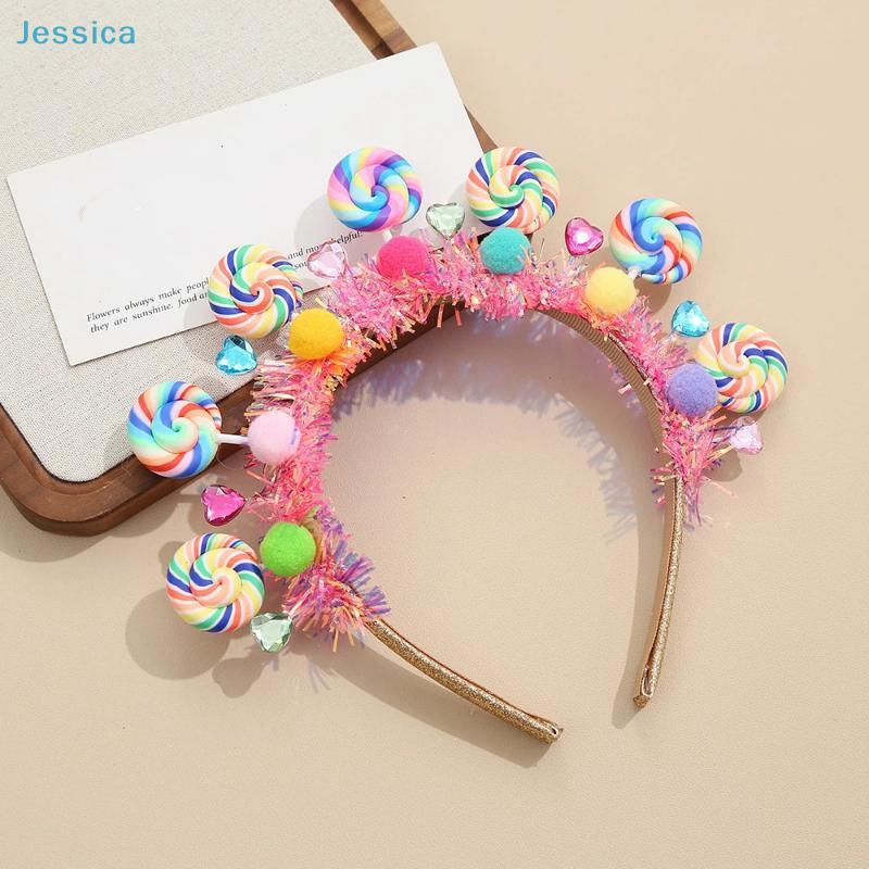 Bunte Pompon & Lutscher Stirnbänder - 1 Stück Lustiges Party Haaraccessoire für Mädchen