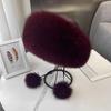 Fox Fur Whole Leather Fragrant Concubine Hat Female Autumn and Winter Travel Warm Fur Hat Ear Protection Mongolian Hat Shows Small Face