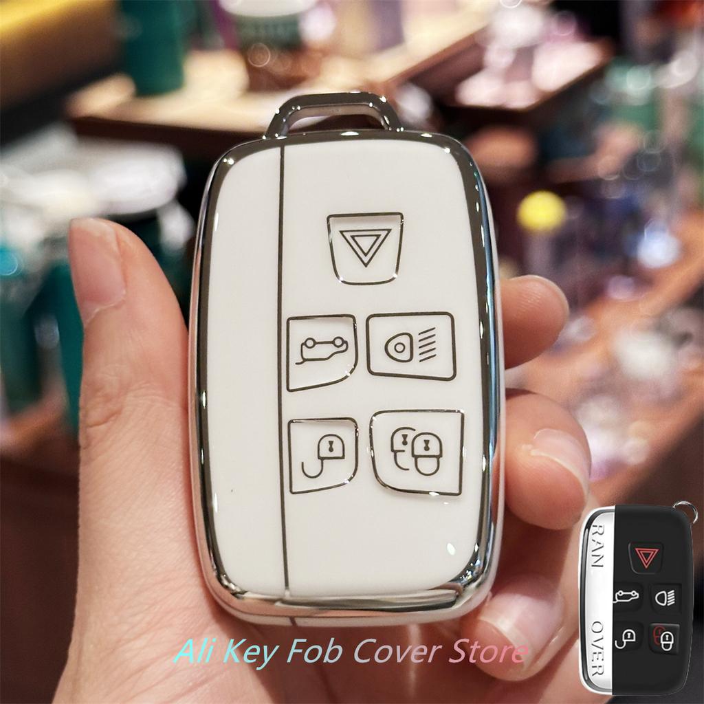 Key Fob Cover for Evoque Velar Sport Discovery Freelander2 LR4 Land Rover Sport Jaguar XF XJ XE F-PACE F-Type Lanyard