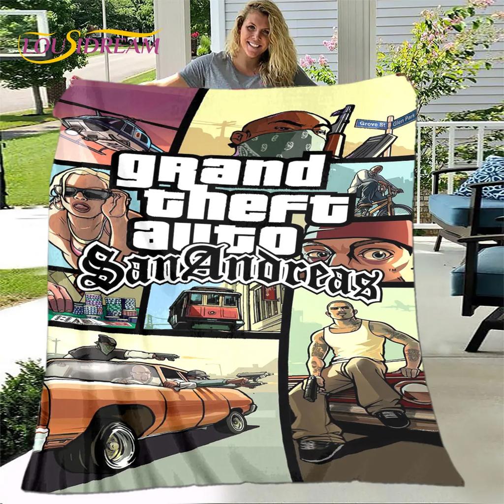 Grand Theft Auto GTA Game Gamer Soft Plush Blanket,Flannel Blanket Throw Blanket for Living Room Bedroom Bed Sofa Picnic Cover