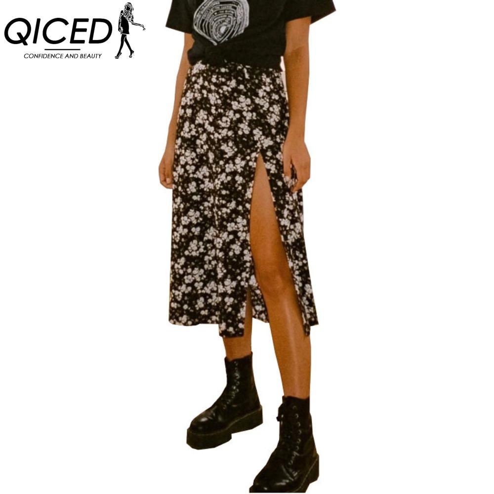 QICED Damenmode Lässig Sommer Frühling Rock