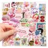50Pcs/Set Retro Pink Junk Diary Stickers DIY Fashion Waterproof Doodle Decals Stickers