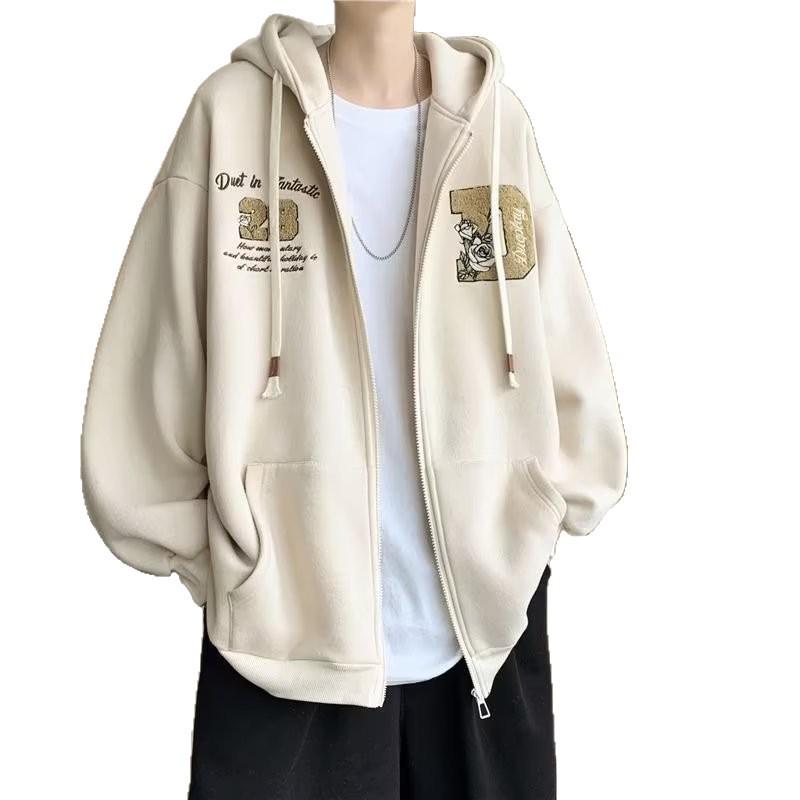 Men's Trendy Hooded Cardigan Jacket - Hong Kong Style Sporty Spring/Autumn Wear for Couples