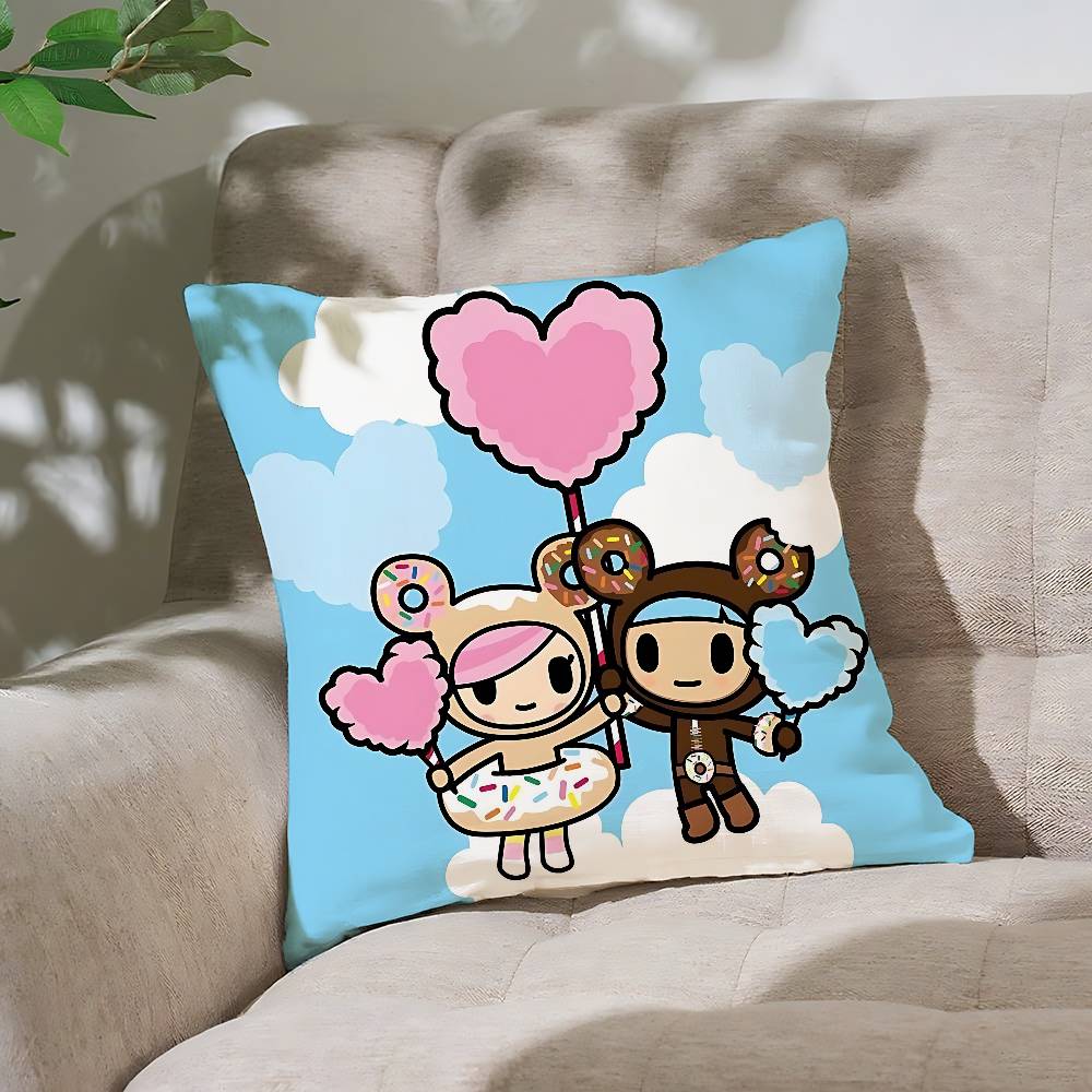 Japonia T-Tokidoki-Es Poszewka na poduszkę Pokrowiec na poduszkę Miękka Urocza Poszewka na poduszkę do rzucania Do samochodu Sofa Poszewka Poliester Z zamkiem błyskawicznym