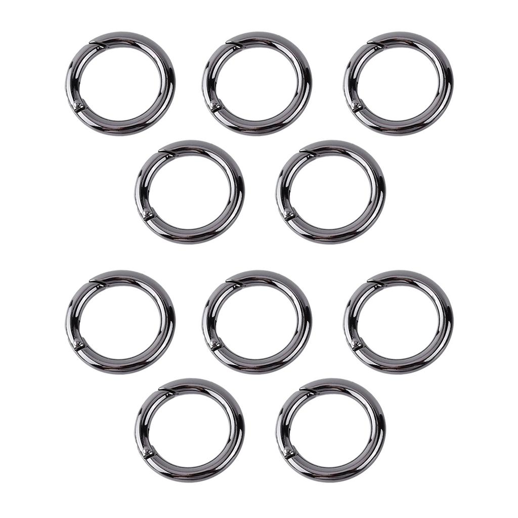10PCS Metal Spring O Rings Zinc Alloy 28mm Round Carabiner Clips Keyrings Snap Hook Buckle for DIY Purse Shoulder Bag
