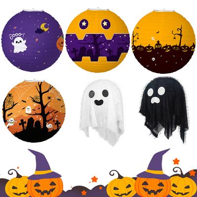 Halloween Dekorationen Papierlaternen Lampen 30cm Party Hängedekorationen Niedlich Halloween Innen Außen Party Dekorationszubehör