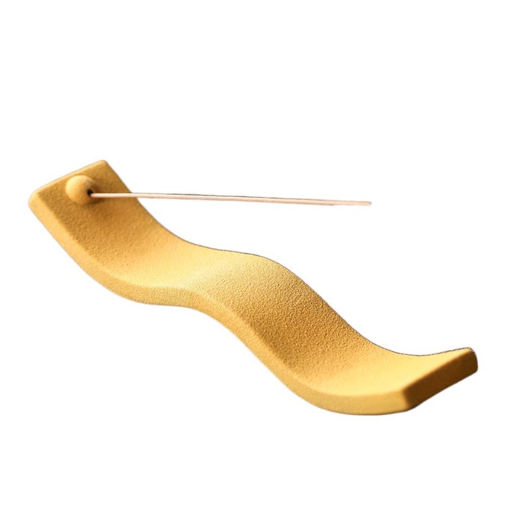 Handicrafts Incense Stick Holder Rough Ceramic Thread Design Incense Holder Lying Incense Stick Handmade Home Ornament Yoga Room