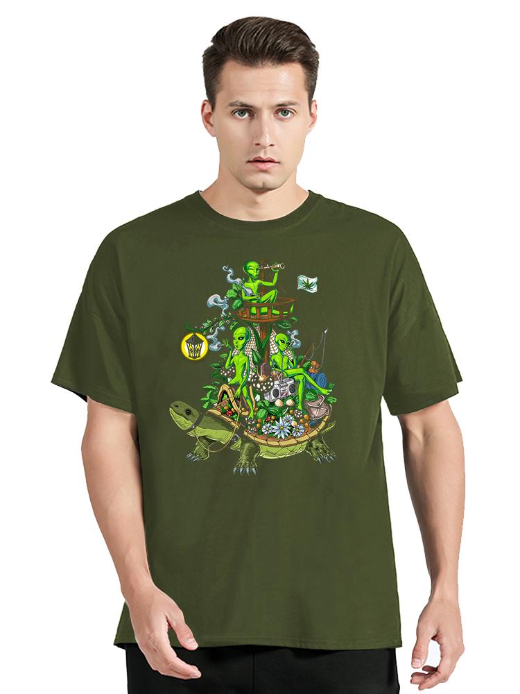 Magic Mushrooms Alien Psychedelic Tshirt Unisex Harajuku Japanese Designer Tshirts Unisexs Unisexs Clothes Oversized T Shirt
