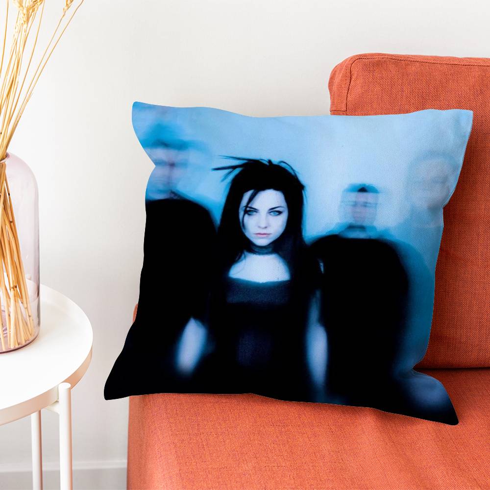 EEvanescence Amy Lee Pillow Case Silky Short Plush With Invisible Zipper Dustproof Sofa Cushion Cover For Home Decor
