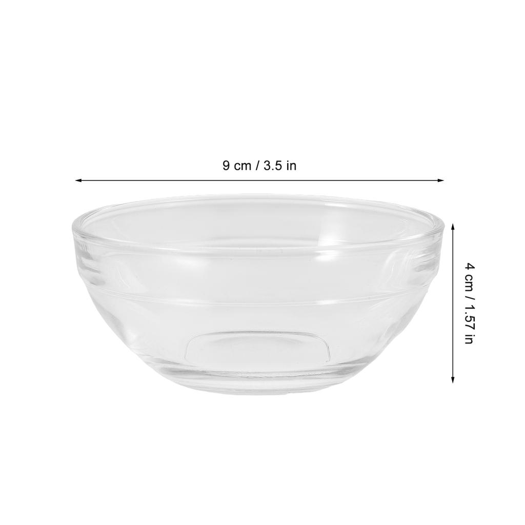 3.5 Inch 4pcs Mini Glass Bowls Small Prep Dishes Stackable Dipping Bowl For Kitchen Sauces Condiments Spices Glass Bowl 3oz