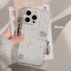Korean Style Bear Bread Puppy for IPhone16promax for Apple 16 Mobile Phone Case 15Promax Cute and Transparent