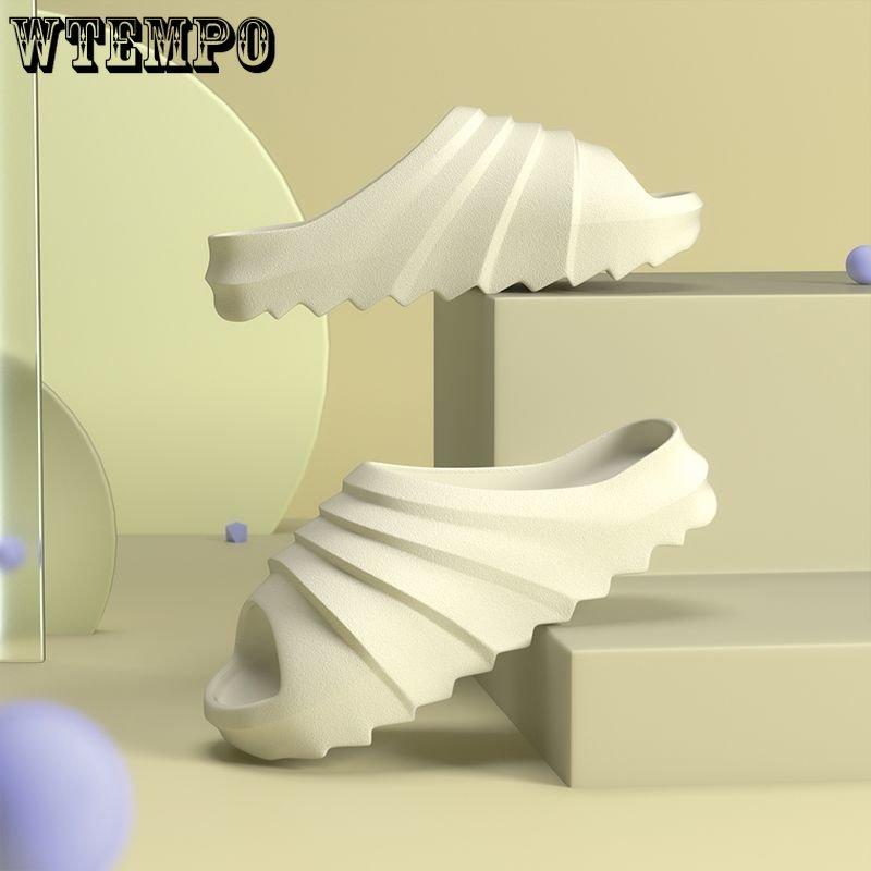 

Мужские тапочки с толстым дном Платформа Горки для ванной комнаты Нескользящая трендовая дизайнерская обувь Женская обувь Шлепанцы Сандалии