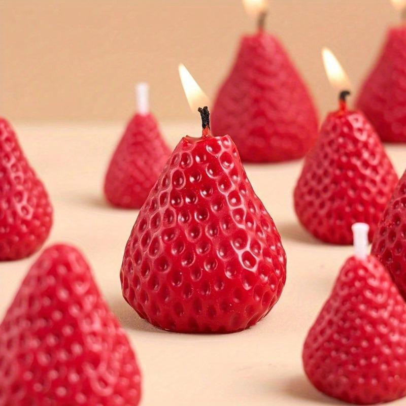 Strawberry Silicone Candle Mold 3D Fruit Craft DIY Baking Resin Chocolate Fondant Decorative Molds Handmade Party Supplies