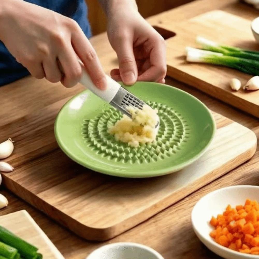 Non-Slip Garlic Ginger Grater Ceramic Garlic Paste Grinding Tray Fruit Puree