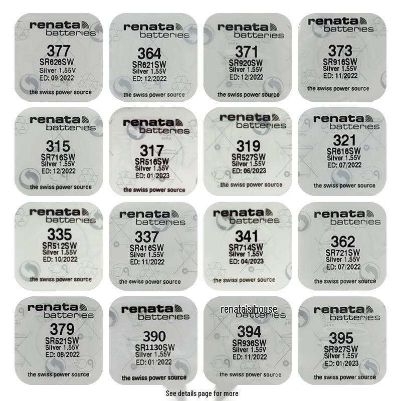 Swiss Renata Watch Button Batteries: 377, 364, 321, 371