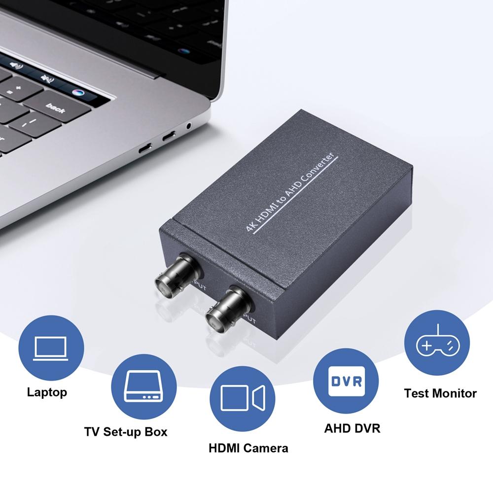 4K HDMI To AHD Converter 4K 60Hz HDMI Input To 1080p Video Display BNC AHD Out for Computer PC Camera DVR To TV Monitor