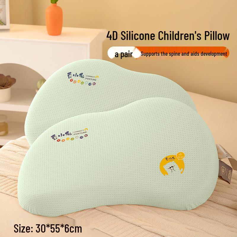 Children's Silicone Neck Support Pillow – Soft Sleep Aid for Ages 3+ (Set of 2)