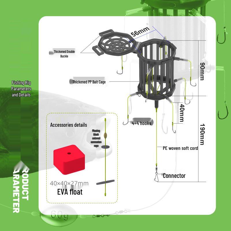 Anti-Bottom Fishing Set: Silver/Grass Carp Buoyant Bait Hook for Sea Rods