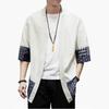 Summer Men's Kimono Jackets Cardigan Mens Lightweight Casual Blends Seven Sleeves Open Front Coat Outwear