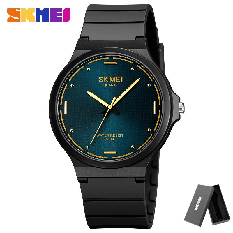 Skmei 2108 Watch For Male Time Clock Reloj Hombre for Fashion Men Quartz Wristwatches Mens New Simple TPU Strap 3Bar Waterproof