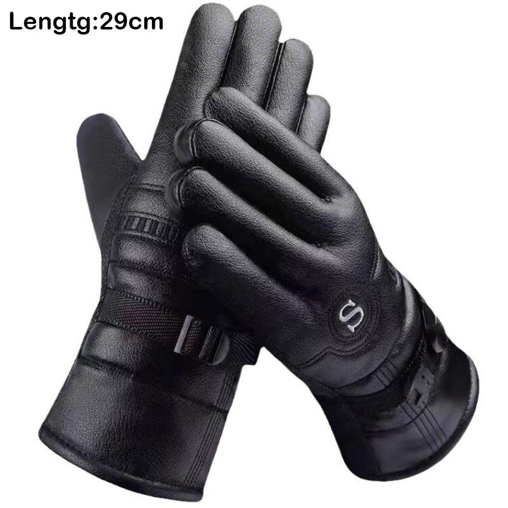 Touch Screen Leather Gloves PU Leather Touch Screen Gloves Autumn Winter Full Finger Mittens  Men