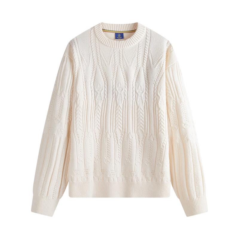 NVG·YOUNG Men's Italian Little Sailboat Cable Knit Wool Blend Sweater