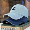 Summer Washed Denim Baseball Cap Women'S Embroidery Soft Top Cap Retro Face Small Shade Couple Hat